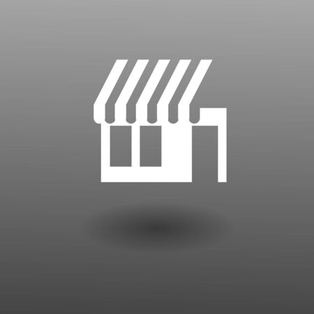 Flat long shadow Store icon, vectorのイラスト素材