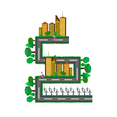 Infographic. Go green concept. World Map vector Illustrationのイラスト素材