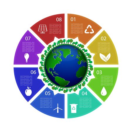 Ecology Infographics design elements. Vector illustration.のイラスト素材
