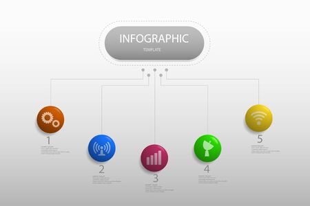 Infographic design on the grey background.のイラスト素材