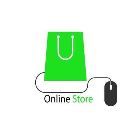 Online shop, online store logo. Logotype For business. isolated vector illustration.のイラスト素材