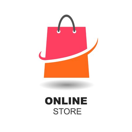 Online shop, online store logo. Logotype For business. isolated vector illustration.のイラスト素材
