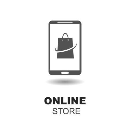 Online shop, online store logo. Logotype For business. isolated vector illustration.のイラスト素材