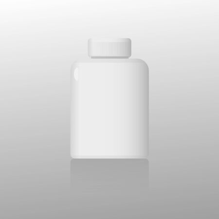 Blank medicine bottle isolated on gray background.のイラスト素材