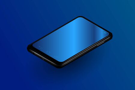 Isometric realistic smartphone with empty blank screens vector grid.のイラスト素材