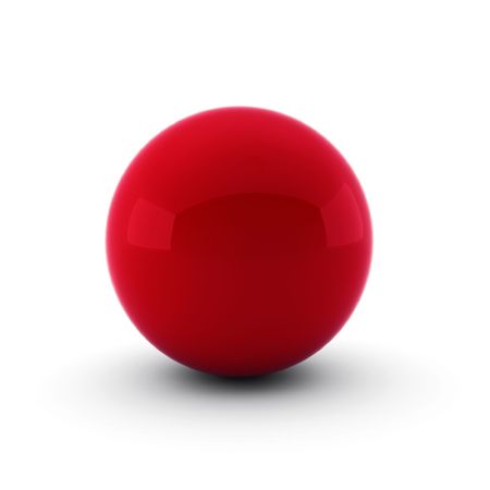 3d render of red ball on whiteの写真素材