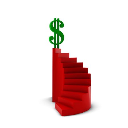 3d render of green dollar on red ledderの写真素材