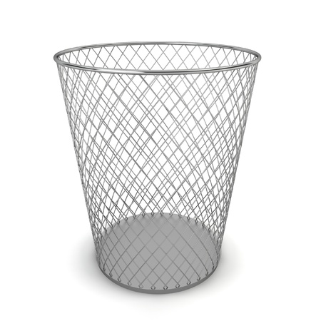Trash can. 3d illustration on white background の写真素材