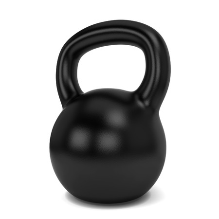 Fitness kettlebell. 3d illustration isolated on white backgroundの写真素材