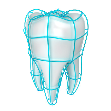 Tooth protection. 3d illustration isolated on white backgroundの写真素材