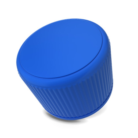 Plastic bottle cap. 3d illustration isolated on white backgroundの写真素材