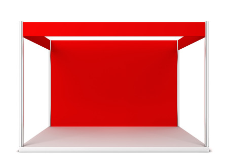 Trade show booth. 3d illustration isolated on white backgroundの写真素材