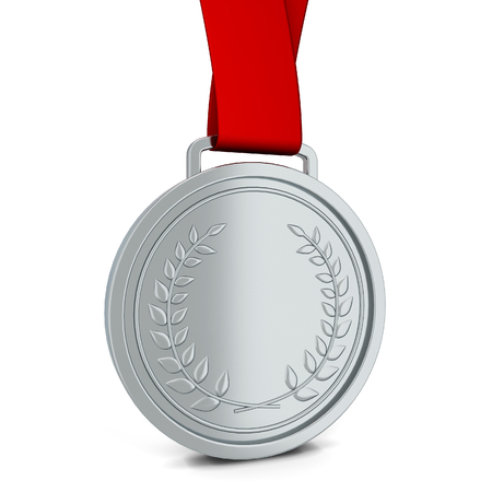 Medal award. 3d illustration isolated on white backgroundの写真素材