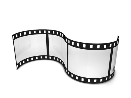 Movie filmstrip. 3d illustration isolated on white backgroundの写真素材