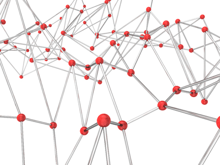 Abstract connections network. 3d illustration isolated on white background の写真素材