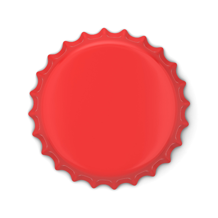 Blank bottle cap. 3d illustration isolated on white background の写真素材