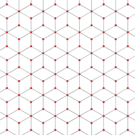 Abstract hexagon pattern. 3d illustration isolated on white background の写真素材