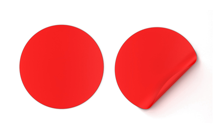 Round sticker. 3d illustration isolated on white background の写真素材