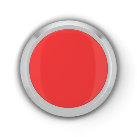 Blank round push button. 3d illustration isolated on white background