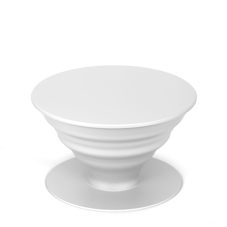 Blank telephone pop socket mockup. 3d illustration isolated on white backgroundの写真素材
