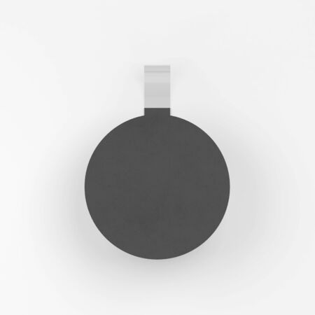 Blank wobbler tag mockup. 3d illustration on gray background