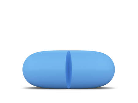 Blue pill. 3d illustration isolated on white backgroundの写真素材