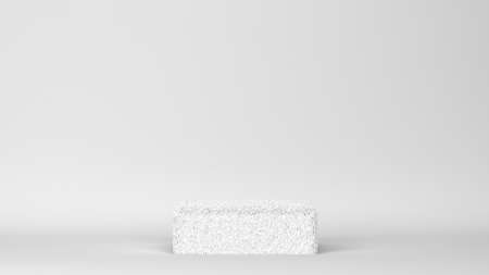 Fluffy rectangular podium. Minimal scene. 3d illustrationの写真素材