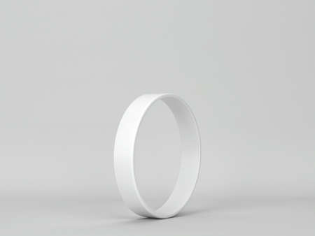 Blank rubber wristband mockup. 3d illustration on gray backgroundの写真素材