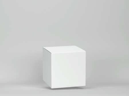 Blank box package. 3d illustration on gray background