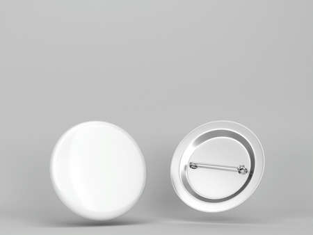 Blank badge mockup. 3d illustration on gray background