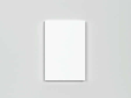 Blank book cover mockup. 3d illustration on gray background