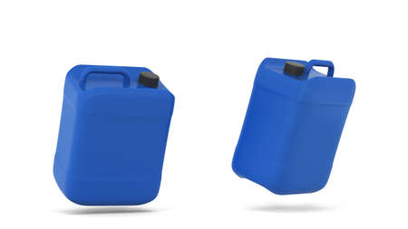 Blank jerry can. 3d illustration isolated on white background. Container for petrol or other fluidsの写真素材
