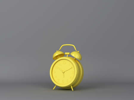 Alarm clock. Minimal scene. 3d illustration
