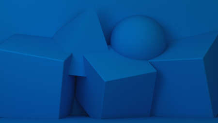 Abstract geometric primitive background. 3d illustration