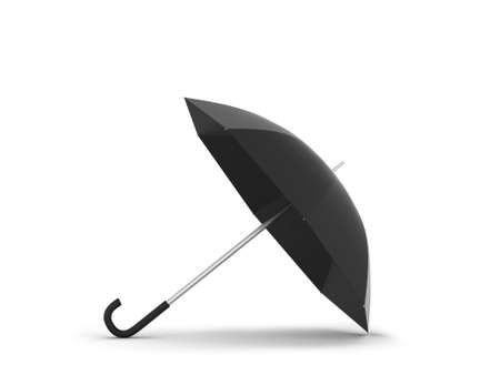 Blank opened umbrella. 3d illustration isolated on white backgroundの写真素材