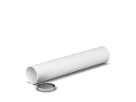 Blank tube packaging mockup. 3d illustration isolated on white backgroundの写真素材