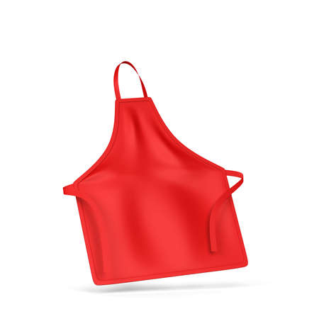 Blank kitchen apron mockup. 3d illustration isolated on white backgroundの写真素材