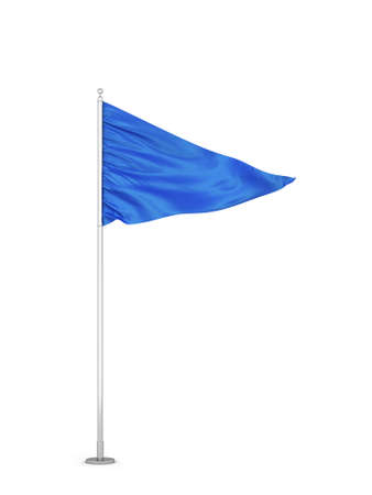 Blank flag. 3d illustration isolated on white backgroundの写真素材