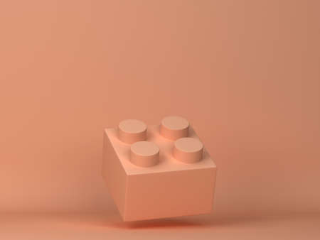Toy brick. Minimal scene. 3d illustrationの写真素材