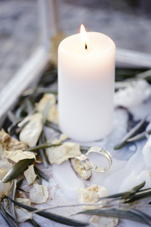 valentine day wedding ringsの写真素材