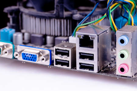 back input and output I O motherboard panelの写真素材