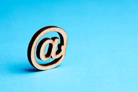 business communication mail technology concept. email symbol over blue background, simple