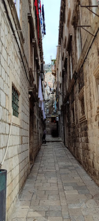 Narrow streets of the old town of Dubrovnikの写真素材