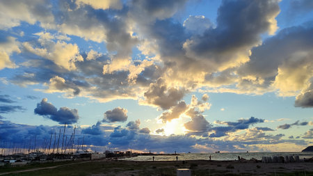 Incredibly beautiful sunset on the Adriatic coast. 2024の写真素材