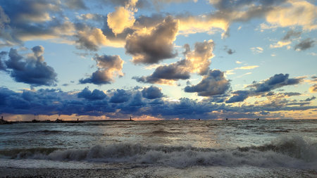 Incredibly beautiful sunset on the Adriatic coast. 2024の写真素材