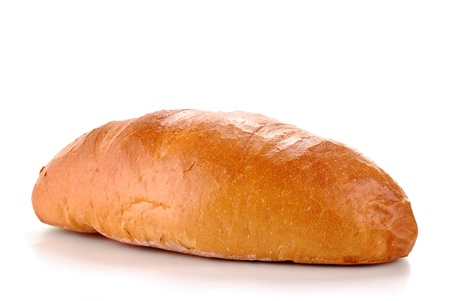 Loaf of bread isolated on whiteの写真素材