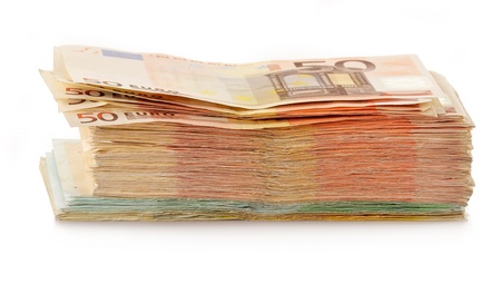 Composition with Euro banknotes  European Union currencyの写真素材
