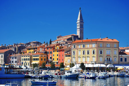 Old town architecture of Rovinj, Croatia  Istria touristic attractionのeditorial素材