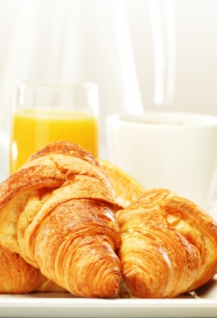 Composition with breakfast on the tableの写真素材