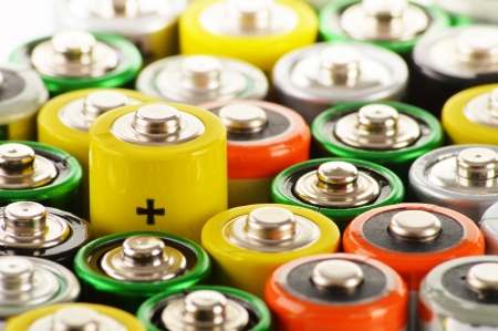 Composition with alkaline batteriesの写真素材